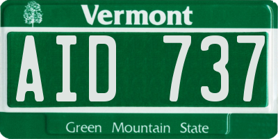 VT license plate AID737