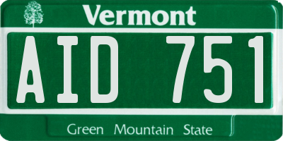 VT license plate AID751
