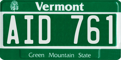 VT license plate AID761