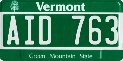 VT license plate AID763