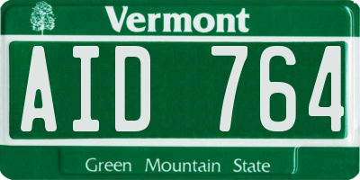 VT license plate AID764