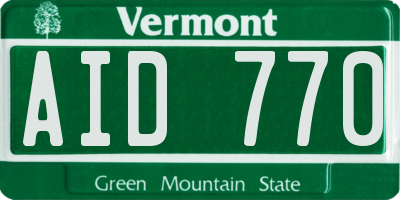 VT license plate AID770