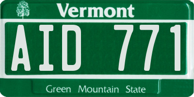 VT license plate AID771
