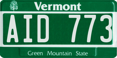 VT license plate AID773