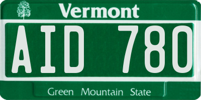 VT license plate AID780