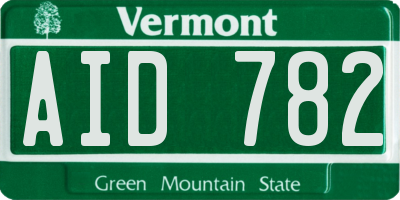 VT license plate AID782