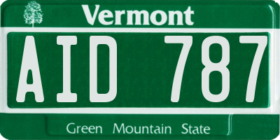 VT license plate AID787
