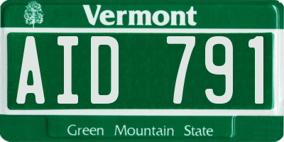 VT license plate AID791