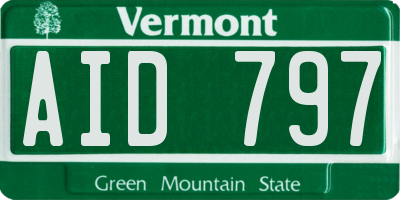 VT license plate AID797