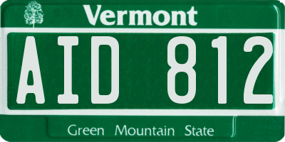 VT license plate AID812