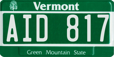 VT license plate AID817