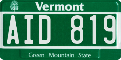 VT license plate AID819