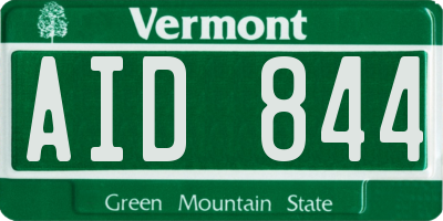 VT license plate AID844