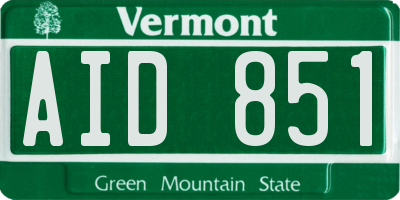VT license plate AID851