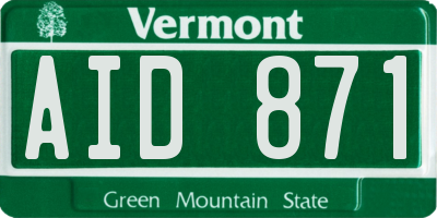 VT license plate AID871