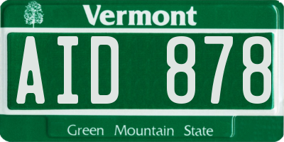 VT license plate AID878