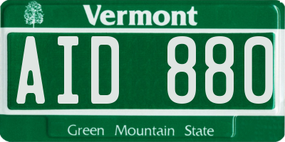 VT license plate AID880