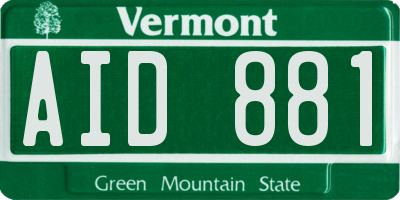 VT license plate AID881