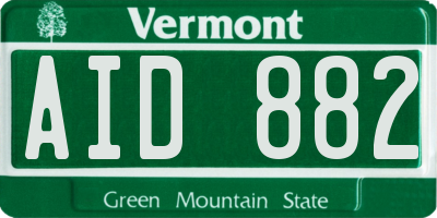 VT license plate AID882