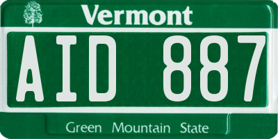 VT license plate AID887