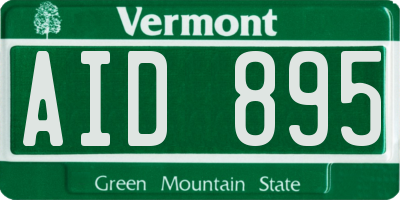 VT license plate AID895