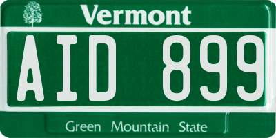 VT license plate AID899