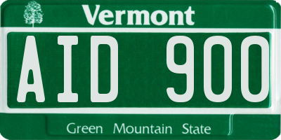 VT license plate AID900