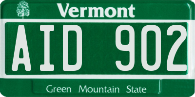 VT license plate AID902