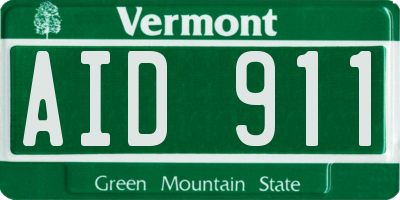 VT license plate AID911