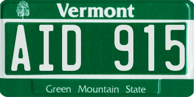 VT license plate AID915