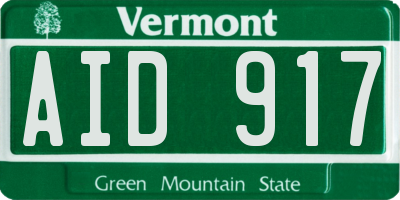 VT license plate AID917