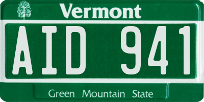 VT license plate AID941