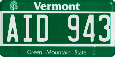 VT license plate AID943