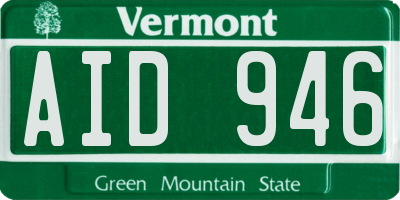 VT license plate AID946