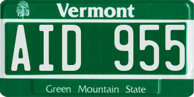 VT license plate AID955