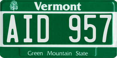 VT license plate AID957
