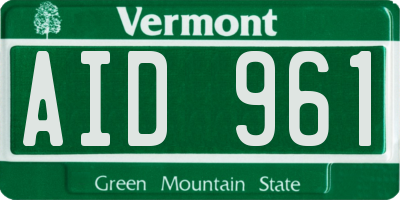 VT license plate AID961