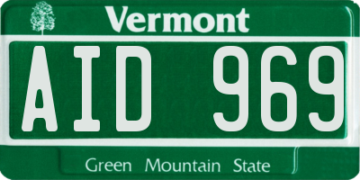 VT license plate AID969