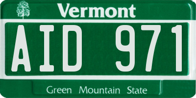 VT license plate AID971
