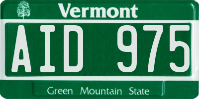 VT license plate AID975