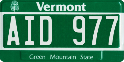 VT license plate AID977