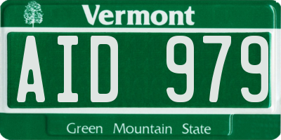 VT license plate AID979
