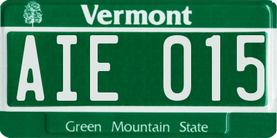 VT license plate AIE015
