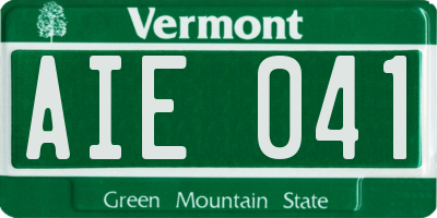 VT license plate AIE041