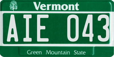 VT license plate AIE043