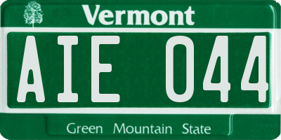 VT license plate AIE044