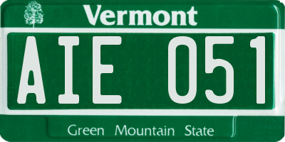 VT license plate AIE051