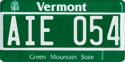 VT license plate AIE054
