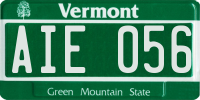 VT license plate AIE056