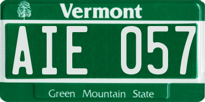 VT license plate AIE057